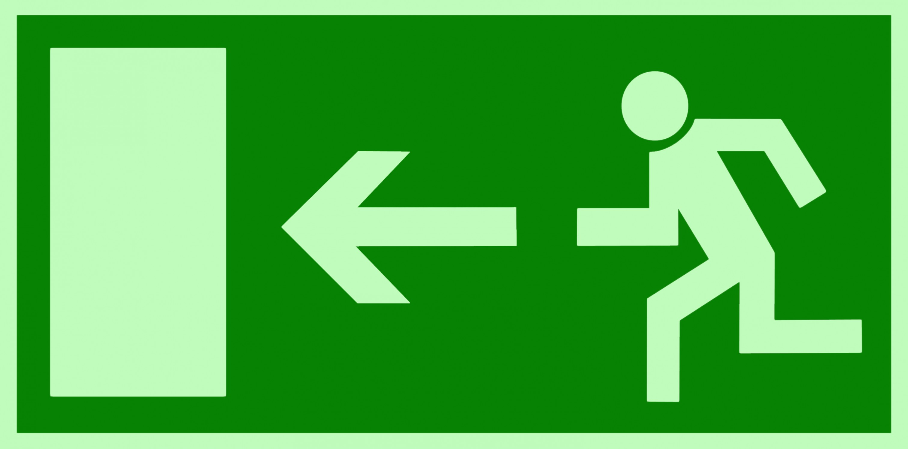 Rettungszeichen Symbolschild Fluchtweg/Notausgang links DIN